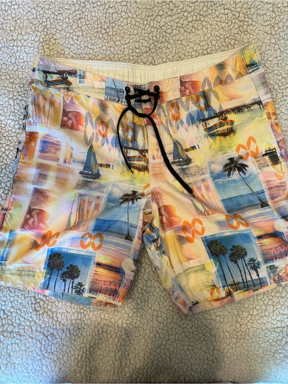 Old Navy Multicolor Tropical Photo-Collage Swim Shorts